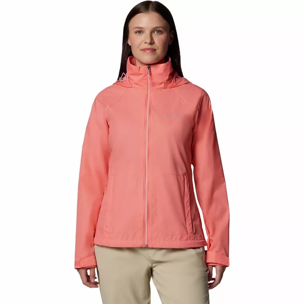 Columbia Switchback III Hooded Packable Rain Jacket Coral